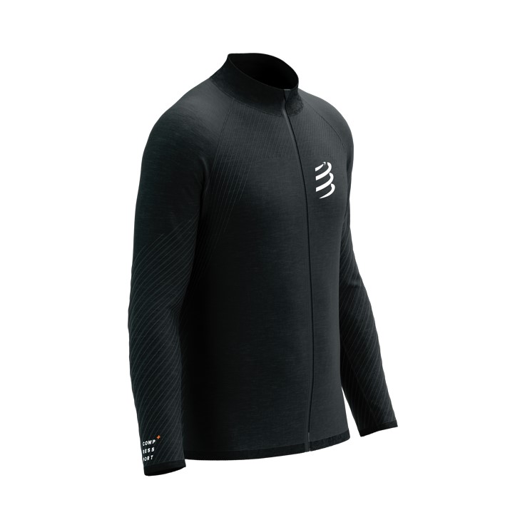 Seamless Zip Sweatshirt v2 Black Melange