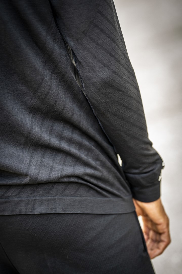 Seamless Zip Sweatshirt v2 Black Melange